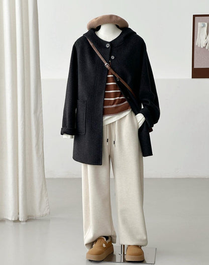 Sera Mid-Length Hooded Wool Jacket - 5 colors