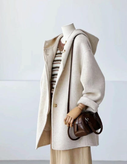 Sera Mid-Length Hooded Wool Jacket - 5 colors