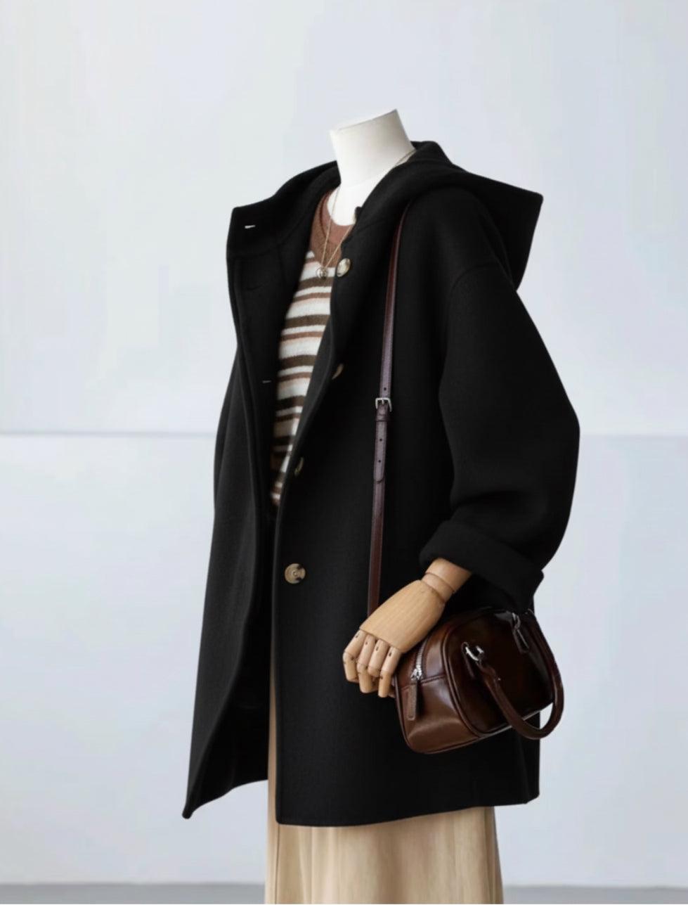 Sera Mid-Length Hooded Wool Jacket - 5 colors