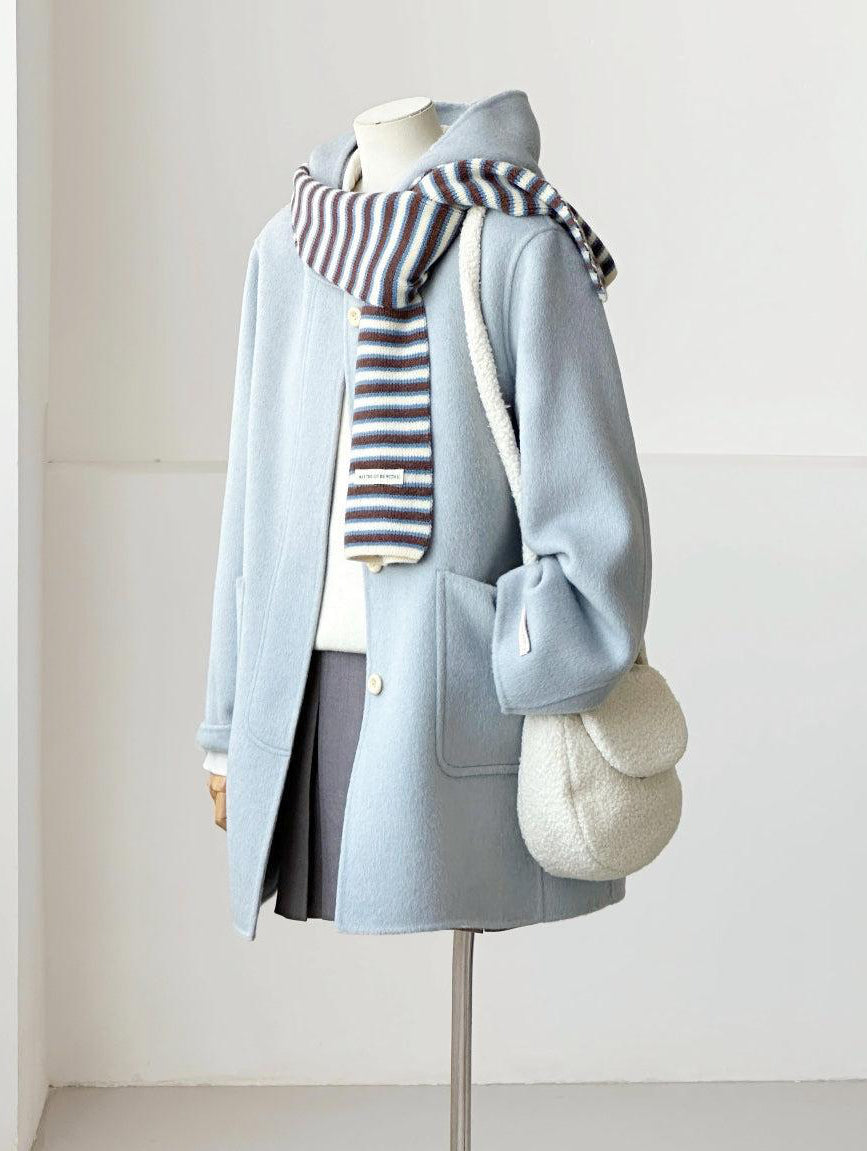 Sera Mid-Length Hooded Wool Jacket - 5 colors