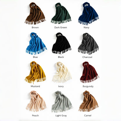 100% Wool Scarf Solid Color Scarf
