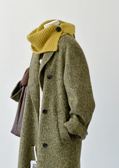 Women’s Double-Sided Green Long Wool Coat Jacket