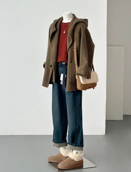 3 in 1 Brown Wool Jacket and Vest