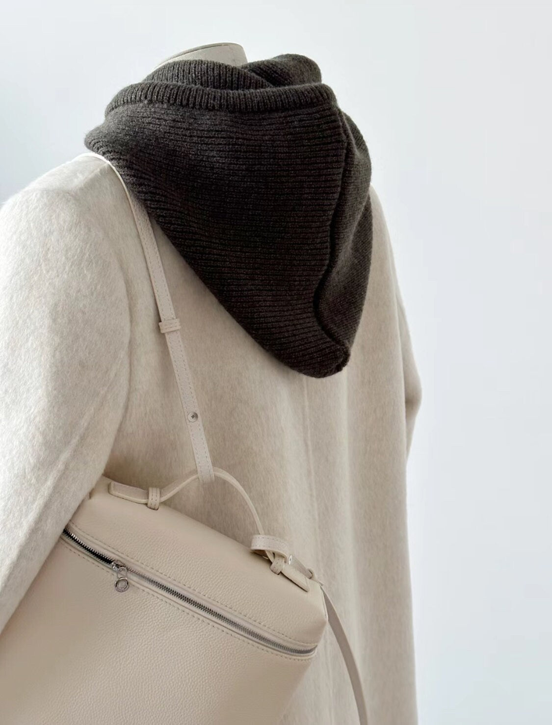 Women White Long Wool Coat