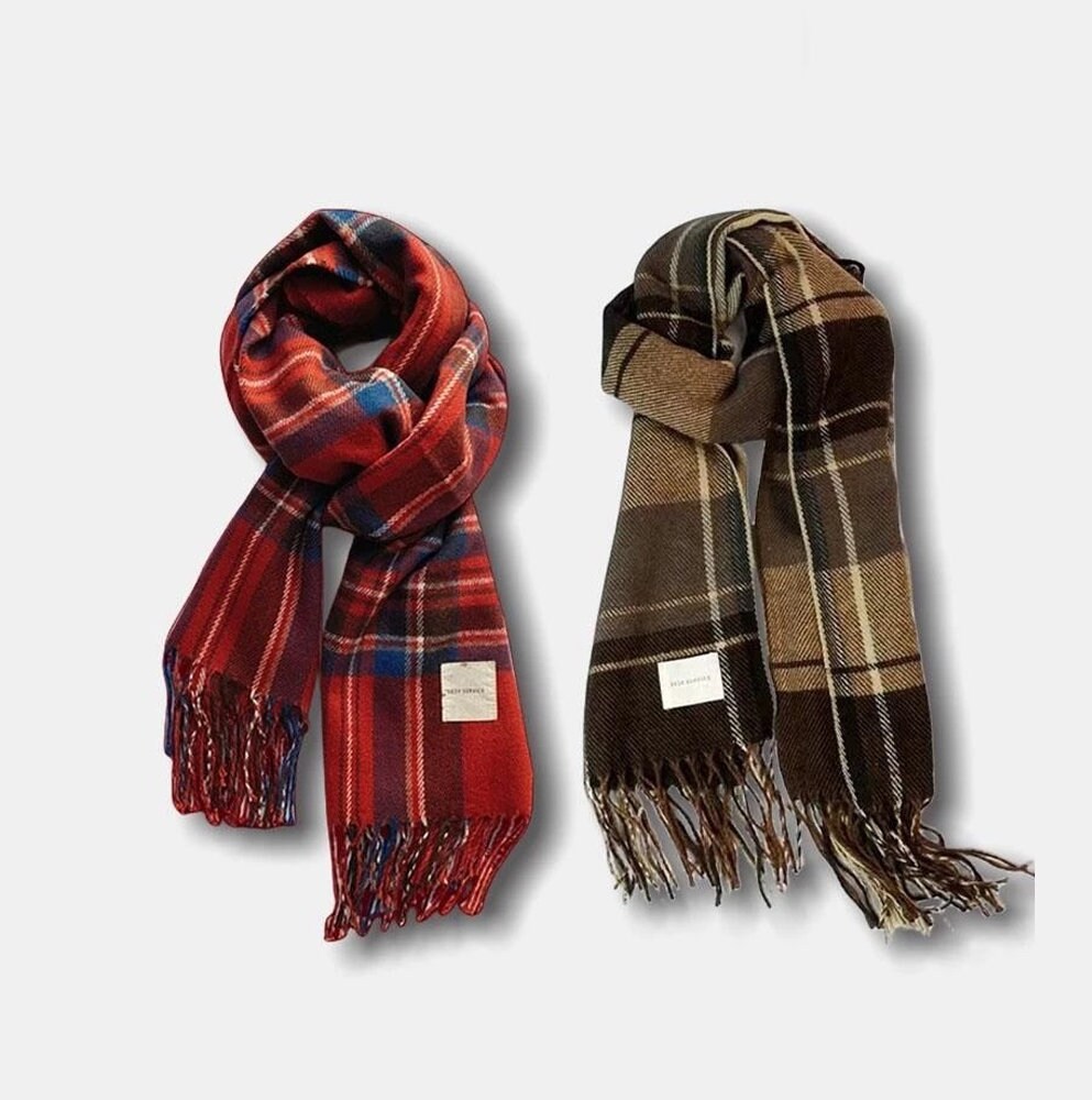 Winter Plaid Scarf 100% Wool