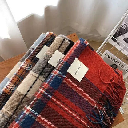Winter Plaid Scarf 100% Wool