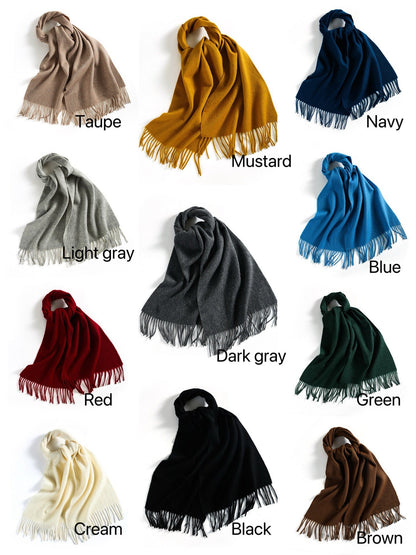 Cozy 100% Wool Scarf Solid Color Scarf